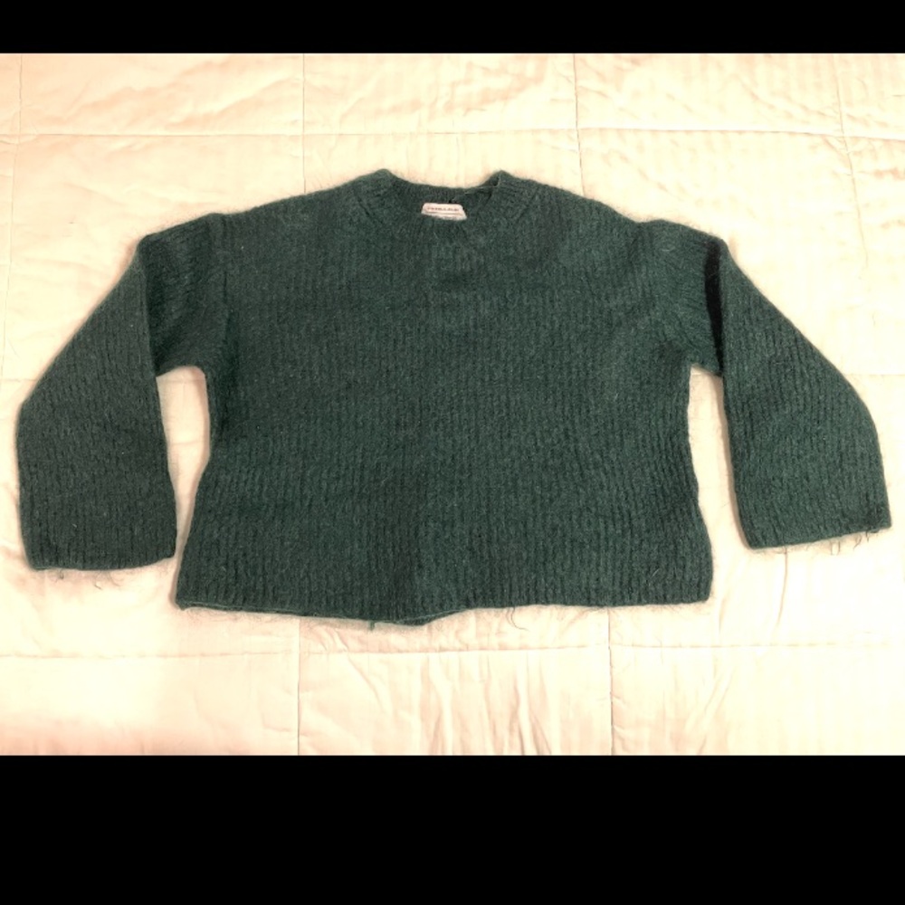 Stockholm Atelier & Other Stories Mohair Blend Cropped Green Sweater Size XS